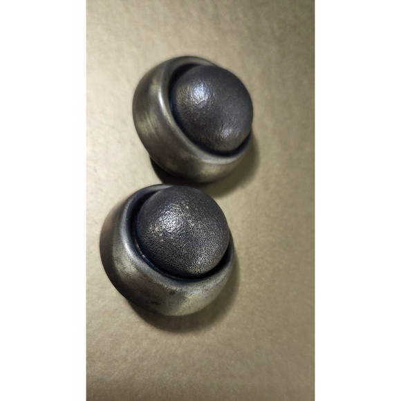 Vintage Bronze Tone Dome Earrings Clips Large 1980's Working Girl Style - Picture 7 of 9